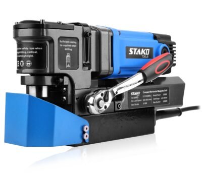 STAKO Magnetbohrmaschine mit Niedrigem Profil 1950 W mit Koffer ST-50PRO – tragbare Kernbohrmaschine für Metallbearbeitung – mit Weldon 19 mm – Leicht 10 kg – Magnetkraft 16500 N – Kernbohrgerät